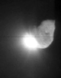 Комета Темпеля-1. Момент столкновения. Фото NASA TV с сайта spaceflightnow.com