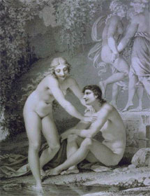 Дафнис и Хлоя, гравюра 1802 года. С сайта www.bnf.fr/loc/bnf168.jpg