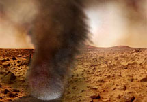 "Пыльный дьявол" на Марсе. Фантазия художника (Мичиганский университет)