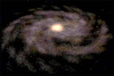 Так художник представляет себе со стороны вид нашей галактики Млечный путь, содержащей в себе миллиарды звезд. Ясно просматриваются спиральные рукава. Это области повышенной плотности звезд и межзвездного газа. Солнце расположено около края одного из рукавов, на полпути от галактического центра. Изображение ESA
