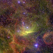 Туманность возле горячей двойной звезды BAT99-49 в Большом Магеллановом облаке. Фото ESO с сайта www.spaceflightnow.com
