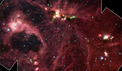 DR21. Фото NASA/JPL-Caltech/A.Marston (ESTEC/ESA). Под картинкой находится ссылка на изображение с большим разрешением с сайта JPL